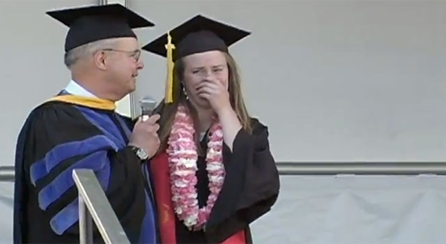 Marine Surprises Sister At Graduation