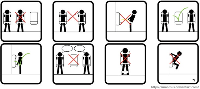 Mens bathroom etiquette game